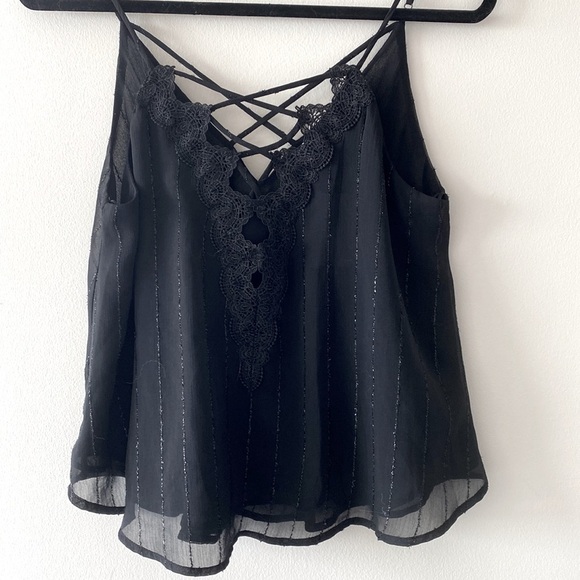 Astr The Label Lace Up Camisole in Black - Picture 4 of 9